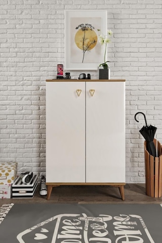 Simple Ayakkabılık Çok Amaçlı Dolap Mutfak Kiler Balkon Ekru Ceviz