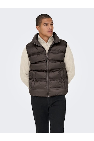 Only & Sons Onsunıon Seamless Lıfe Puffer Vest Otw Erkek Kahverengi Yelek - 22034830 Kahverengi
