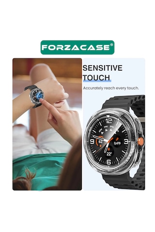 Forzacase Samsung Galaxy Watch 8 Classic 46mm İle Uyumlu Önü Açık Silikon Kılıf - Fc764 Siyah