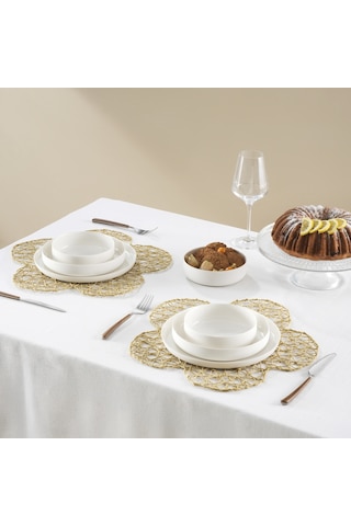 Karaca Home Daisy Amerikan Servisi 2'li Set Naturel Beyaz