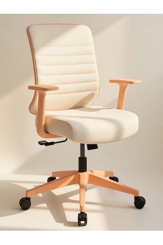 Zeon Büro Ofis Sistemleri // Comfort Pastel Plus Ofis Koltuğu Yönetici Koltuğu Çalışma Koltuğu Bej - Beyaz
