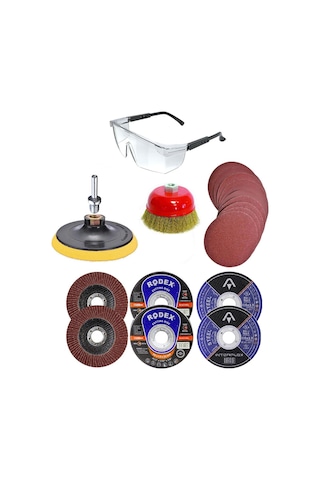 22 Parça Spiral Taşlama Cırt Zımpara Inox Metal Kesme Tel Fırça N11.1134