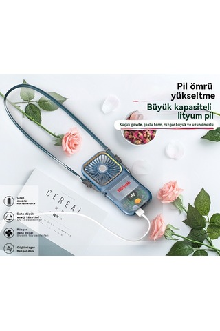 Aurora Mini Küçük Fan Asılıboyun Taşını Bilir Usb Güç Bankası El Tipi Küçük Küçük Fan 2