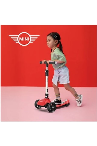 Lisanslı 3 Tekerlekli Katlanabilir Ayarlanabilir Işıklı 50 Kg Taşıma Kapasiteli Scooter Kırmızı