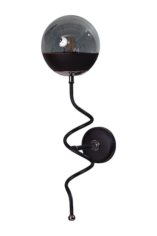 Luzarana Stella Krom-siyah Metal Gövde Füme Camlı Tasarım Lüx Aplik Siyah