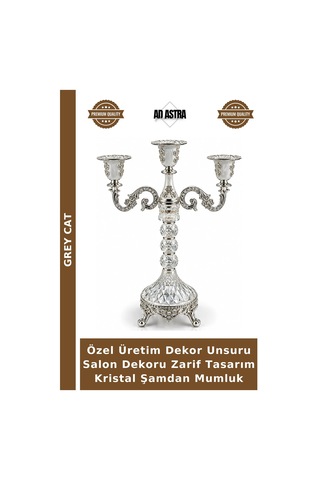 Özel Üretim Dekor Unsuru Salon Dekoru Zarif Tasarım Kristal Şamdan Mumluk
