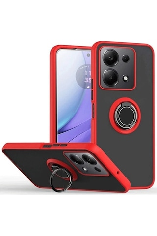 Xiaomi Redmi Note 13 Pro 4g İçin Kamera Korumalı Yüzüklü Kılıf - Leke Tutmaz Mat Ve Dayanıklı Yapı