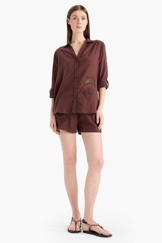 Defacto Regular Fit Müslin Plaj Şortu-fall İn Love E4272ax25smbn166 Kahve