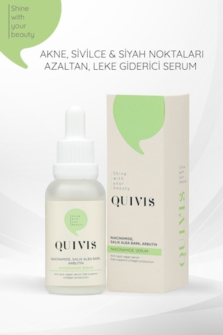 Quivis Akne Sivilce ve Siyah Nokta Karşıtı Niacinamide Serum 30 ML