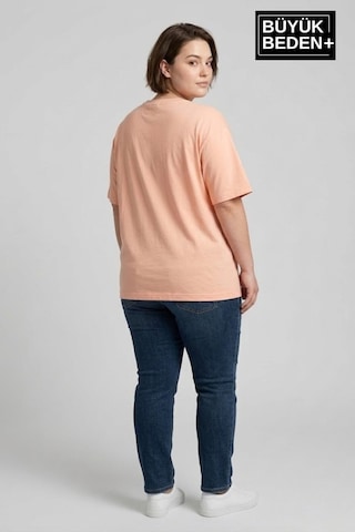 Superlife Kadın Büyük Beden Orta Brooklyn Baskılı 3xl-6xl Bisiklet Yaka Tshırt Spr26btsk510-8 Solmon