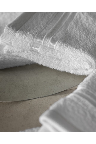 Maynor Bordürü Floşlu 2'li %100 Pamuk El Havlusu - Beyaz 8684427114384 Beyaz