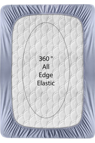 Penye Lastikli Çarşaf, Çift Kişilik , Açık Gri, %100 Pamuk Örme Kumaş, 130 Gr/m² Açık Gri