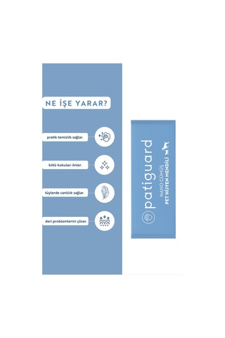 Patiguard Pet Hijyen Mendili Nano Gümüş Evcil Hayvan Pet 10 Adet