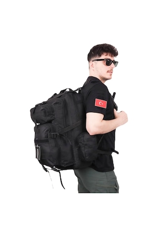 Siyah 45 Lt Taktik Sırt Çantası - Fonksiyonel Outdoor Tactical Ça Siyah