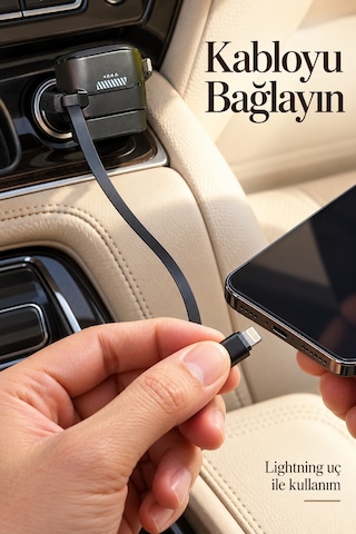Type C Ve Lightning Uçlu Çakmaklık Telefon Şarj Adaptörü Diğer