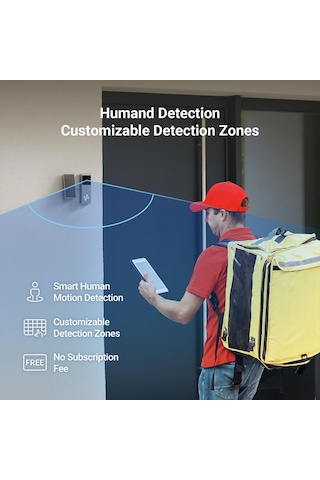 Ezviz Hp3 Pro 3mp 2k Kablosuz Görüntülü Kapı Zili, Bataryalı, Güneş Paneli Dahil, İnsan Algılama, Çift Yönlü Konuşma