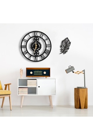 50X50 Dekoratif Duvar Saati + Tablo 35 Cm Hediye (492541050)