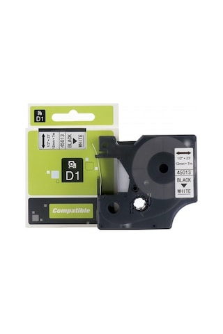 Dymo D1 Serisi Beyaz Etikete Siyah 45013 12Mmx7M Dymo D1 Serisi Beyaz Etikete Siyah 45013 12Mmx7M