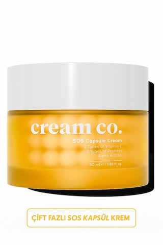 Cream Co. Leke Karşıtı Cilt Tonu Eşitleyici C Vitamini içeren Nemlendirici Kapsül Yüz Kremi 50 ML