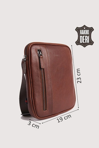 Hakiki Deri Erkek Postacı Çantası Taba Smr9250 Taba