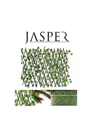 Jasper Yapay Çiçek Geniş Yaprak Akordiyon Çit 120 CM x 3 M