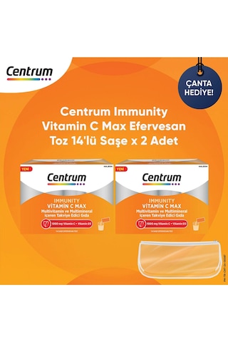 Centrum Immunity Vitamin C Max 2 x 14 Şase + Çanta