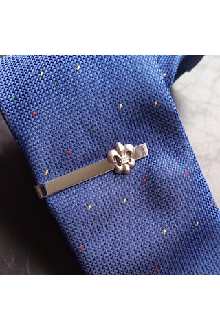 Fleur De Lis Figürlü Kravat İğnesi Gümüş