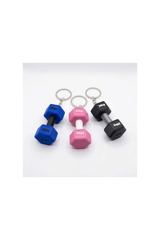 Pinkbell 3 Lü Set 3d Baskı Dumbbell Anahtarlık Mavi, Pembe, Siyah 20kg Yazılı Mini Ağırlıklar Çok Renkli