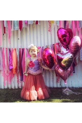 5 Adet Karışık Folyo Kalp Balon 45 CM Helyumla Uçan