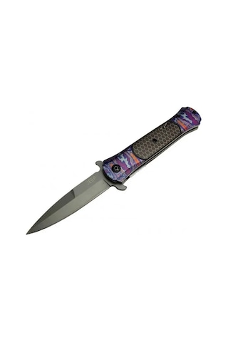 Çakı Mor 22 Cm Yarı Otomatik , Kemerlikli