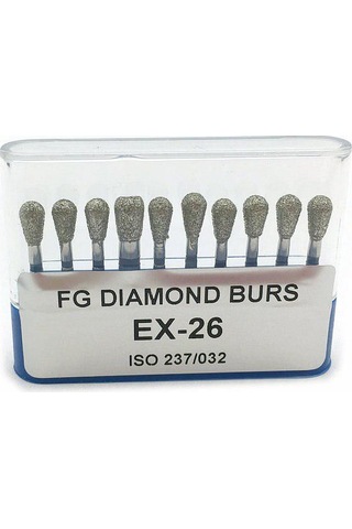 10 Adet/takım 1.6mm Diş Yüksek Hızlı Burs Yüksek Hızlı El Aleti Türbin Elmas Burs Elmas Parlatma Diş Elmas Burs Ex-26