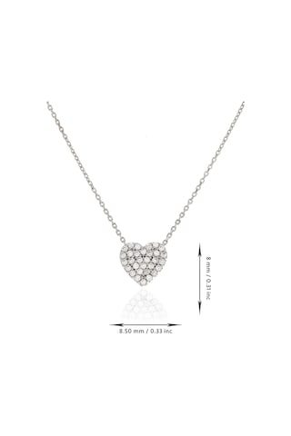 14 Ayar Altın Kolye Taşlı Kalp Altın Kolye 45 Cm Uzunlukta