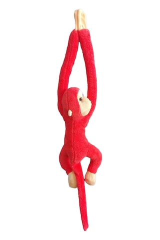 Sevimli Peluş Maymun Oyuncak , Elleri Yapışabilen 70 Cm Açık Kırmızı