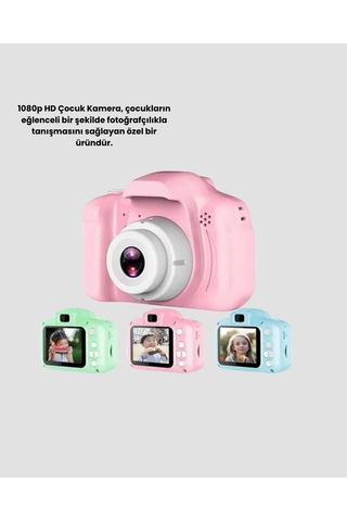Çocuklar İçin Mini Dijital Kamera - 1080p Hd, 2.0 İnç Ekran, Komik Filtreli Ve Şarjlı