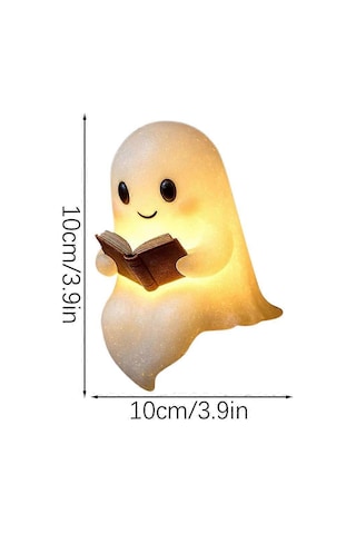 Hh Sevimli Hayaletler Okuma Kitabı Lambası - Cadılar Bayramı, Masa Ve Oturma Odası Dekorasyonu İçin Işıklı Hayalet Heykelleri, İç Mekan Ve Tatil Vurguları İçin Mükemmel Çok Renkli