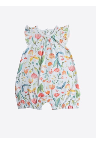 Kitikate Organik Bloomie 2'li Şort Tulum Turuncu