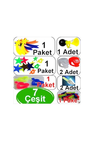 Plus Bisiklet Dekoratif Süs Seti 7 Parça Çok Renkli
