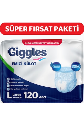 Giggles Yetişkin Emici Külot Hasta Bezi L 4 x 30'lu
