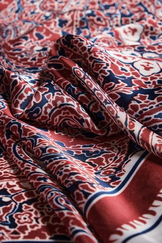 Akswsuar Etnik Desenli Fular 90 90 Cm Bordo