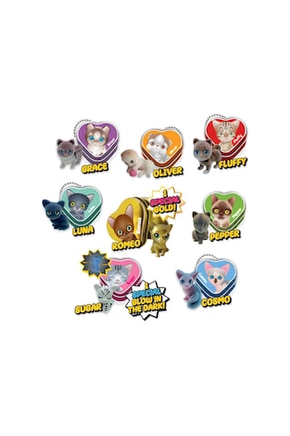 Kitty Club Gold Edition Sürpriz Kedi Figürü Metal Kalpli Kutu Koleksiyon Oyuncak - 1 Adet