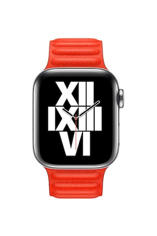 Watch 44mm Uyumlu Krd-34 Deri Mkst Kordon-kırmızı