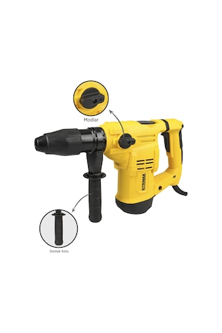 Rtrmax RTM240 Elektropnömatik Sds Max Kırıcı ve Delici 1500 W 9.0 Jul 40 mm