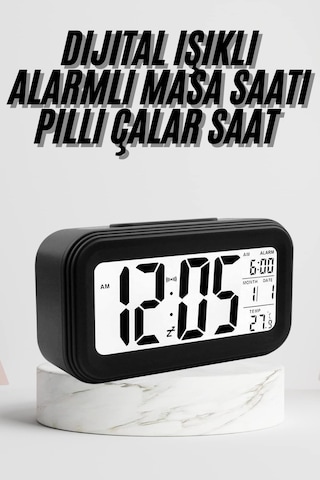 Dijital Masa Saati Termometre Takvim Led Ekran Pilli Ev Ofis Masası Renkli