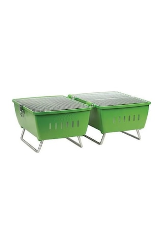 Yeşil Aksesuarlı Prtk Mangal Taşınabilir Katlanabilir Portatif Çift Taraflı Alüminyum Döküm Kömürlü Outdoor Piknik Tasarım Ödüllü Grill Table Barbekü Diğer