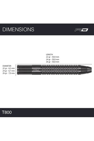 Red Dragon T-800 % 90 Tungsten Çelik Uçlu Dart Oku