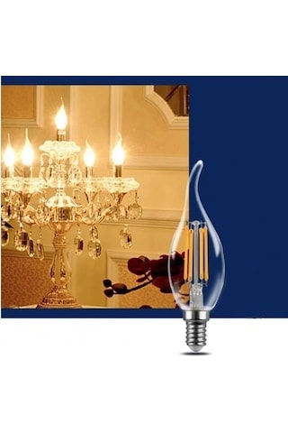 Cata Ct-4064 10'lu Paket Kıvrık Led Rustik Ampul - 7w E14 İnce Duy, Dekoratif Avize Ampulü 3000k Günışığı Genel