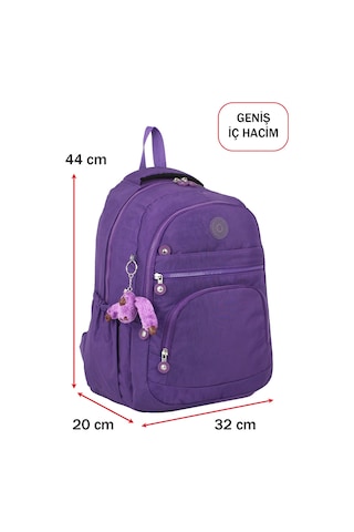 Dada Okul Sırt Çantası Mor Ortaokul Lise Geniş İç Hacim Ortopedik Su Geçirmez Kumaş Mor