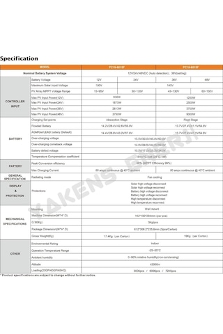Lexron 80 Amper Mppt 12/24/48V Solar Şarj Cihazı 80A 12/24/48 Volt Mppt Regülatör