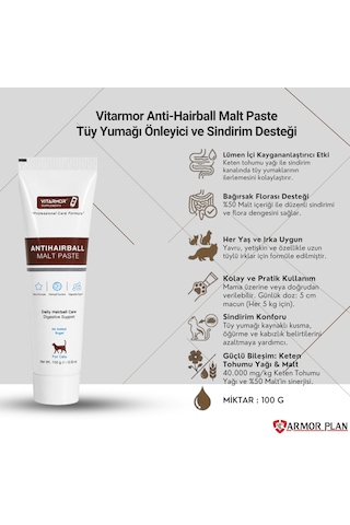 Vitarmor Anti-hairball Malt Paste Kedi Tüy Yumağı Önleyici Malt Macun