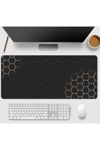 Cbtx 400x1000x3mm Kaymaz Kauçuk Mouse Pad Şık Petek Desenli Masaüstü Mat - Stil 5